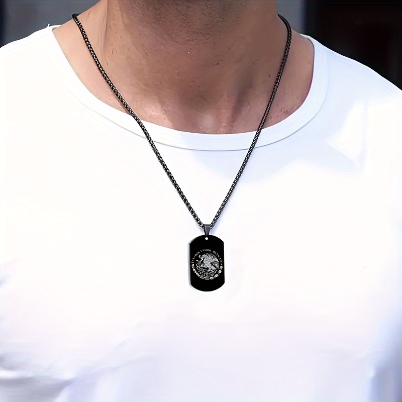 Personalized Mexican Eagle Flag Necklace